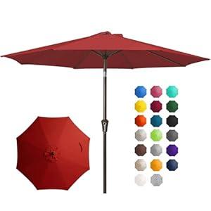 JEAREY 10FT Outdoor Patio Umbrella Outdoor Table Umbrella with Push Button Tilt and Crank, Market Umbrella 8 Sturdy Ribs UV Protection Waterproof for Pool, Garden (Apple Green) (10FT, Apple Green)