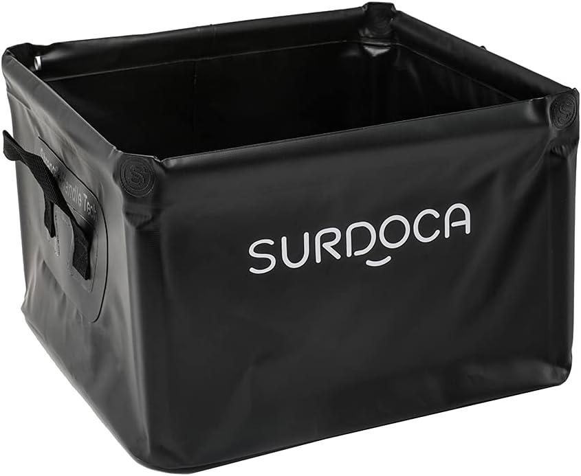 SURDOCA Fully Waterproof Car Trunk Organizer, Foldable Truck Organizer, Multifunctional Collapsible Car Storage Bag, Anti-Mud Trunk Storage Organizer 18 Liters (Black 1pc)