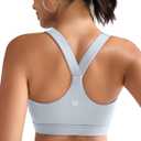 RUNNING GIRL Sports Bras for Women, Molded Cup High Impact Sports Bra Workout Bras for Women High Support Racerback (Medium, A-ice Grey)