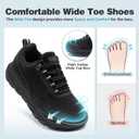 OrthoComfoot Men's Orthopedic Diabetic Wide Walking Shoes: Comfortable Plantar Fasciitis Fashion Sneakers with Arch Support for Swollen, Casual Hammer Toes Shoes for Foot and Heel Pain Relief (K1-black)