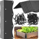 8-Pack Heavy-Duty Metal Corner Brackets for Raised Garden Beds (11"x3"x3") - L-Shaped Reinforced Connectors with Short/Long Screws, Fits 20"-24" Bed Edges & Wooden Shelves/Cabinets