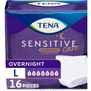 4 Packs Of 16 Tena Sensitive Care Overnight Incontinence Underwear for Women Large. (New Sizing)