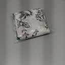 jinchan Linen Pleated Valance Farmhouse Floral Printed Valance for Windows 20 Inch Rustic Scallop Look Decorative Window Topper for Kitchen Living Room Bathroom Light Filtering 1 Panel Black on Beige