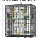 30-inch Folding Parrot Medium Bird Cage, Hanging Bird Cage for Parakeets Finches Canaries Lovebirds Cockatiels Budgies Small Quaker Conures Travel Pet Flight Birdcage with Swing and Perch