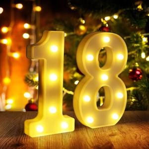 18th Birthday Decorations for Girls and Boys, Happy 18th Birthday Decorations for Men Centerpieces Table,18 Light Up Numbers Sign Led for Party Backdrop Wall Decor for Wedding Anniversary Home