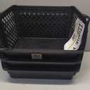 Large Stackable Storage Bins Open Front for Pantry Storage, 3 Pack - Black