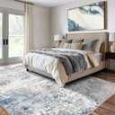 DMOYEST Area Rug Living Room Rugs - 10x14 Abstract Large Soft Indoor Washable Rug Neutral Modern Low Pile Carpet for Bedroom Dining Room Farmhouse Home Office - Blue