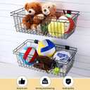 Coume 2 Pcs Large Black Slatwall Basket 23.6 x 11.8 x 7.9 Inch Metal Slatwall Panel Hanging Wire Basket Multifunctional Mounted Hanging Accessories for Kitchen Garage Storage and Home Display
