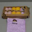 6 Packed Baby Bibs for Girls or Boys, Large Towel Bibs for Toddler 3-6 Years with Gift Box Packed(2 Pink Purple Yellow)