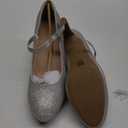 DREAM PAIRS Women's Pumps Close Toe Classic High Heels Round Toe Comfortable Low Platform Mary Jane Dress Shoes, Size 11, Silver-Glitter, SDPU2425W