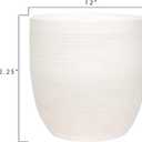 Creative Co-Op Large Matte White Embossed Stoneware Planter