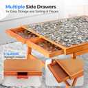 SereneLife Wooden Jigsaw Puzzle Table with 6 Removable Sliding Storage Drawers and Foldable Legs, Smooth Plateau Fiberboard Work Surface and Reinforced Hardwood, for Games and Puzzles, Kids&Adults, Stadard