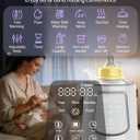 12 in 1 Fast Baby Bottle Warmer with Even Heating No Hot Spots, Night Mode, Sterili-zing, Constant Temp Milk Warmer for Breastmilk & Formula, Fits All Bottles Grey