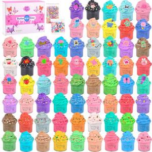 64 Pieces Mini Slime kit,Butter Slime Party Favors, Slime Bulk Toy for Classroom Prizes, Christmas Stocking Stuffers, Goodie Bag Stuffers for Kids Boys Girls, Ideal Birthday Easter Filling Gifts