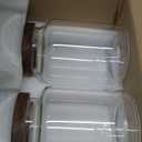 Bekith 2 Pack 42 FL OZ (1250ml) Glass Storage Jars with Wooden Lids, Glass Food Storage Container with Airtight Lid, Pantry Canister for Beans, Rice, Sugar, Coffee and etc