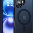 2 x Magnetic for iPhone 16 Case, [Compatible with MagSafe][Military-Grade Drop Protection][Anti-Yellowing] Shockproof Protective Translucent Matte Cover for iPhone 16 Phone Case,Midnight Blue