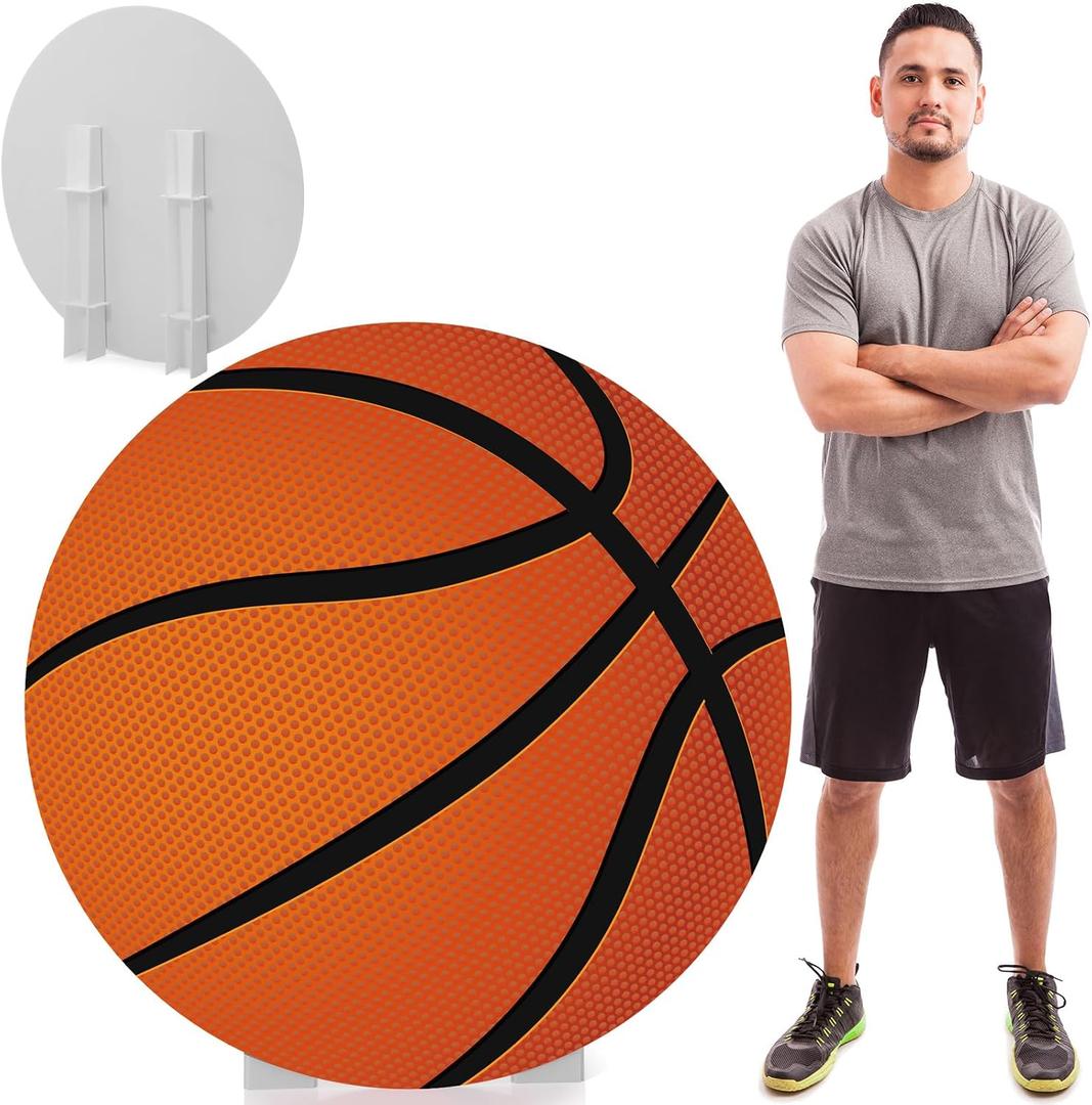 Capoda 3.9 ft Large Basketball Party Signs Decoration Sports Cardboard Cutout Stand up Backdrop for Basketball Birthday Decor Balls Photo Viewing Events Game Day Celebrations Supplies