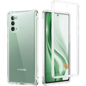 SURITCH Clear Case for Samsung Galaxy Note 20 (Only) 6.7-inch, [Built-in Screen Protector] Full Body Protection Bumper Shockproof Rugged Phone Cover for Galaxy Note 20 -(Clear)