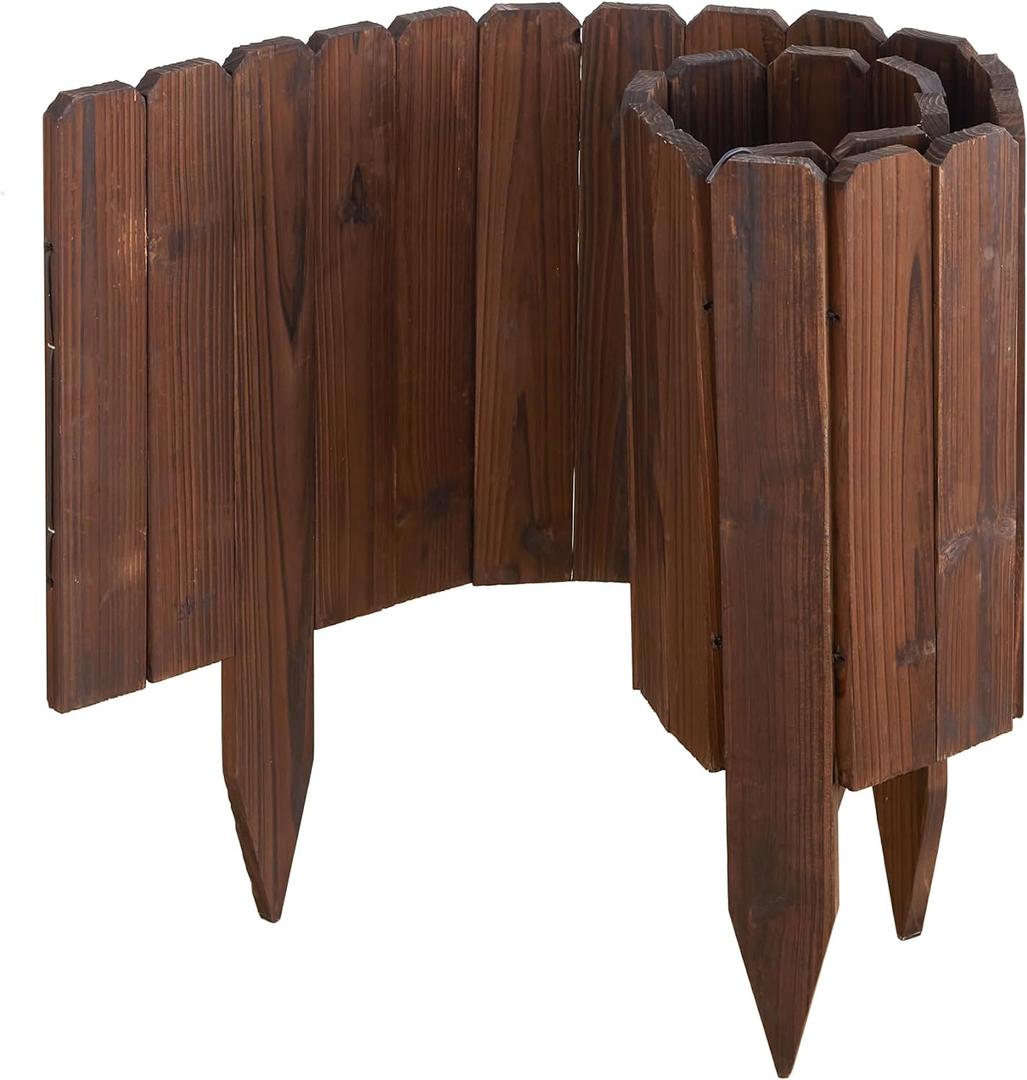 GHWIE Wooden Garden Fence Wood Garden Edging Border Decorative Landscape Border Edging,Planting Tree Fence Landscape Edging Flower Bed Fences-11.8'' H x 48'' L (3 Pack,12Ft Total Length) GHWIE Wooden Garden Fence Wood Garden Edging Border Decorative Landscape Border Edging,Planting Tree Fence Landscape Edging Flower Bed Fences-11.8'' H x 48'' L (3 Pack,12Ft Total Length)