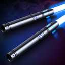 ANASABER Light Saber, Dueling Lightsaber 2 Pack, 12Color RGB Lightsabers with Metal Hilt, 4 Sound Fonts, FX Double-bladed Light Sabers for Kids Adults Birthday Xmas Gift, Halloween Cosplay, Black S8