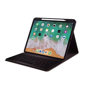 Keyboard Case for iPad Pro 12.9-inch 2017/2015 (Old Model, 2nd & 1st Generation, Ultra-Thin PU Leather Case with Wireless Detachable Keyboard - with Pencil Holder, Black