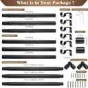 1 Inch Bay Window Curtain Rods Corner Curtain Rods Set 30-76 Inch Center Rod for Windows 16-40 Inch Side Rods,Curtain Rods Set (Black)