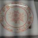 Jinei 8 Pcs Pink Floral Salad Plates Dinnerware Set Chinoiserie Ceramic Round Dessert Serving Plates 8 Inch Dinner Serving Tableware for Kitchen, Microwave Oven Dishwasher Safe