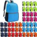 48 Pcs 17" Backpacks Bulk for School Kids Flat Pouch Bookbags, Bright Color