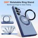 for Samsung Galaxy S24 Ultra Case with 360° Magnetic Stand Blue