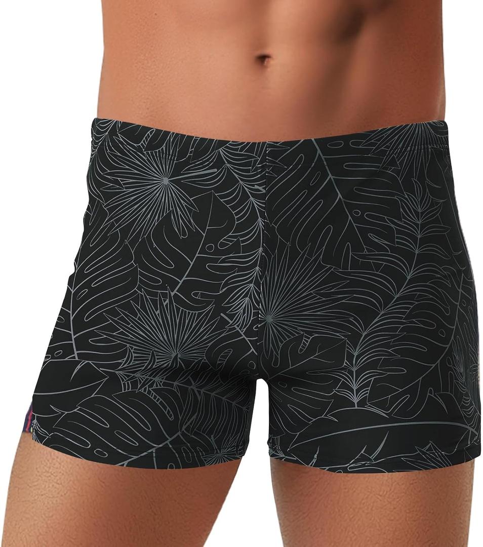 Beroy Men's Square Leg Swim Briefs Athletic Swimming Jammers Swimsuit Shorts Durable Racing Training Swimwear Trunks, Size: X-Large