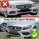 Front Bumper Lip Splitter Spoiler Fit for Mercedes C-Class C43/ C300/ C400/ C450/ W205 2015-2018 (Sport Models Only), Gloss Black 3pcs Air Chin Body Kit Exterior Accessories