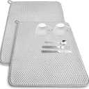 2 Pack Microfiber Dish Drying Mat,24x17" Large Size Highly Absorbent Dish Drainer Mat,Kitchen Counter Quick Dry Pads for Under Sink,Coffee Rack(Gray)