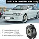 Drive Belt Idler Pulley Belt Tensioner Pulley for Mitsubishi 3000GT 3.0L V6 - Gas 1997-1999 (Base), for Mitsubishi Diamante 3.0L V6 - Gas 1992-1996 (ES) - Replace Part MD308882