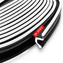 Extra Wide Weather Stripping Door Seal, Black Kerf Weatherstripping for Door Frame, Extra Thick Exterior Weatherstrip for Large Gap, V-Shaped Door Insulation Strip Replacement - 26Ft