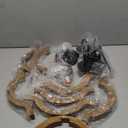 Farmhouse Chandelier Light Fixtures, 4-Light Dining Room Light Fixtures Over Table, Solid Wood Chandeliers for Dining Room, 15.7 Brown Rustic Chandeliers for Living Room Kitchen Island Bedroom Foyer