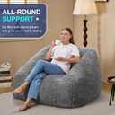 Hobestluk Giant Bean Bag Chair Memory Foam Filled Sofa Chair Bean Bag for Adults/Teens/Kids, Plush Fur Oversized Lazy Sofa for Living Room Bedroom Dorm(Light Grey), 30 inches x 37 inches x 46 inches