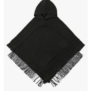 Solid Color Knitted Shawl Scarves For Women Soft Keep Warm Outdoor Cape Stoles Poncho With Tassels