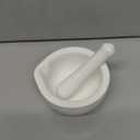 LEETOYI Porcelain Small Mortar and Pestle, Ceramic Herb Grinder Pill Crusher Set, 3.3 inch White