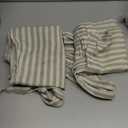 jinchan Tie Top Kitchen Curtains 36 Inch Length Striped Tier Curtains Ticking Stripe Small Drapes for Living Room Bathroom Cafe Small Window Farmhouse Rustic Rod Pocket 2 Panels Taupe Grey