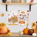 Bonsai Tree Fall Kitchen Towels Set of 2, Thanksgiving Hand Towels 18"x28", Fall Hand Towel, Pumpkin Decor for Kitchen