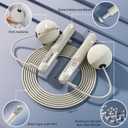 Smart Jump Rope with LED Display and Jump Counter, Weighted Cordless Design for Home Gym & HIIT, Adjustable Steel Wire for Fitness, Tracks Jumps, Calories & Time, for Men, Women & Kids (Light White)