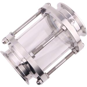 DERNORD In-Line Sight Glass with Clamp End,Flow Sanitary Straight Sight Glass SUS316 3 Inch Tri Clamp Type (Flow Pipe OD 76MM)