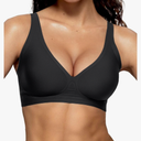 Vertvie Jelly Wireless Bras for Women Push Up Plunge Seamless T-Shirt Bras No Underwire Supportive Full Coverage Bralettes M