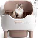 KITPLUS Self Cleaning Litter Box, Automatic Cat Litter Box with APP Control, Odor-Free Waste Disposal Includes Trash Bags, Large Waste Bin, Open-Top, for Multiple Cats
