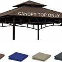 Grill Gazebo Replacement Roof, 5x8ft Outdoor BBQ Gazebo Canopy Cover, Double Tiered Grill Gazebo Replacement Roof for #L-GG001PST-F (Brown)
