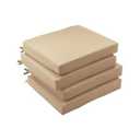 KCVV Outdoor Chair Cushions Set of 4, Patio Cushions for Outdoor Furniture, Waterproof Patio Chair Cushions with Ties, Memory Foam Outdoor Seat Cushion, 18.5"x16"x3" (Beige)