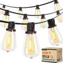 addlon 50FT LED Outdoor String Lights with 16 Shatterproof ST38 Vintage Edison Bulbs, Commercial Grade Waterproof Patio Lights, Connectable & Dimmable for Porch, Deck, Garden, Backyard, Balcony