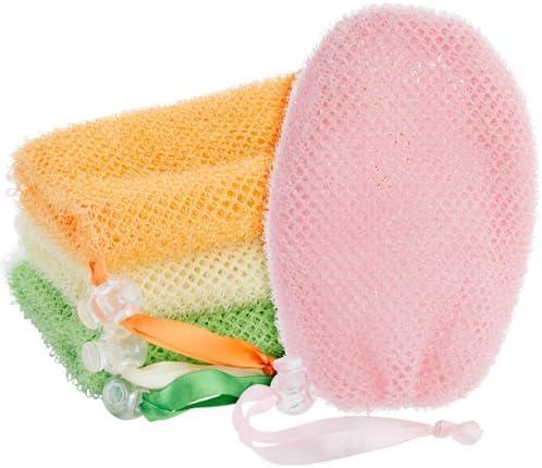 Juvale Soap Savers for Bar Soap with Drawstring Closure, Mesh Pouch for Exfoliating (4 Colors, 3.5 x 6 Inch) 4 Pack