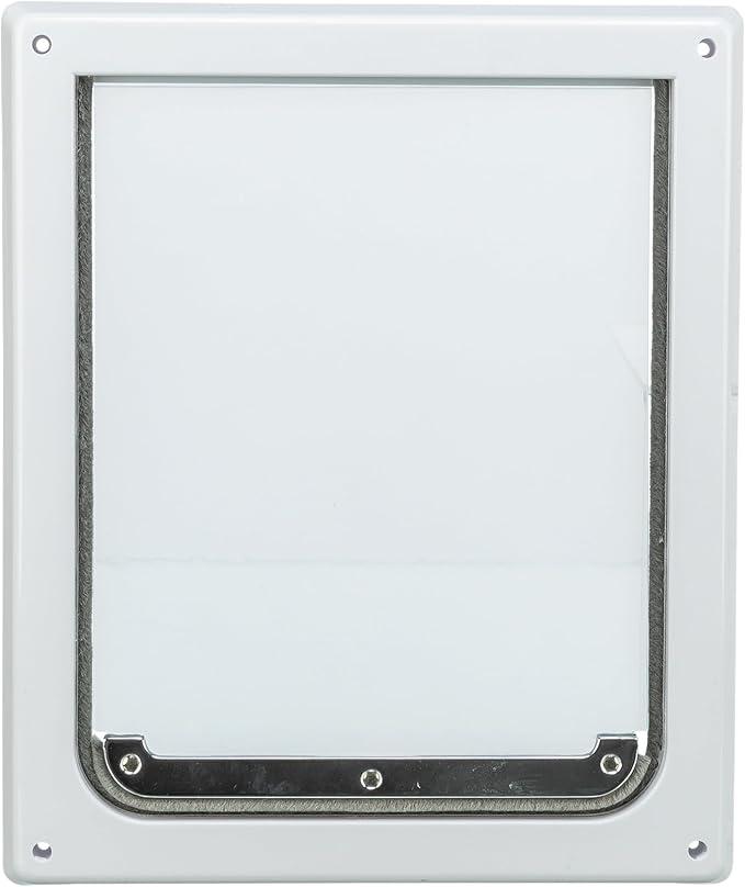 Pexprime, Pet Products 2-Way Locking Dog Door, Small to Medium Dogs, White