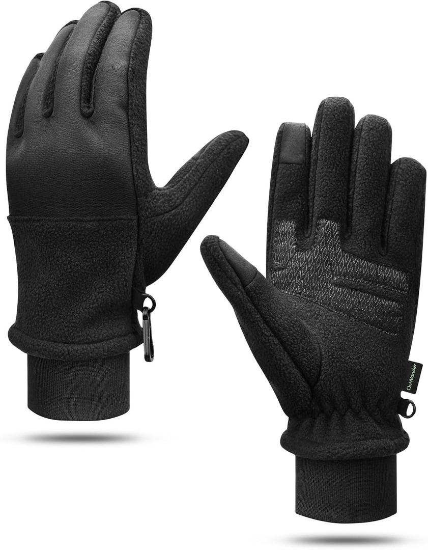 Winter Warm Gloves for Women - Daily Life Snow Windproof Soft Fleece Lining - Touchscreen Thermal Gloves for Men (Small, Black)